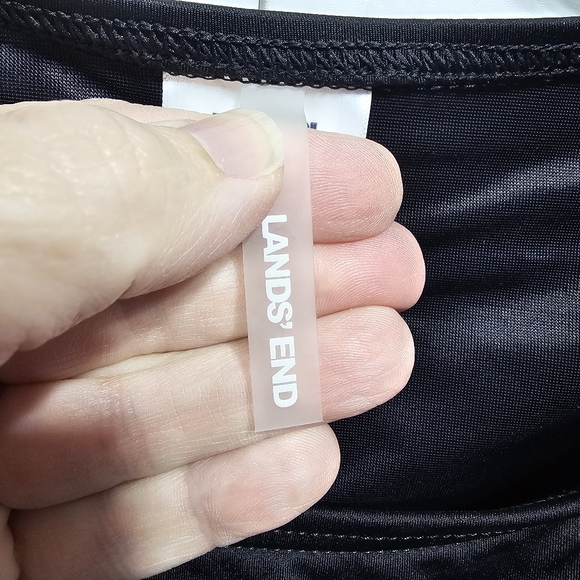 NWT Lands' End Women's Black Modest Tankini Top High Neck Padded Bra Size 14D. - Picture 3 of 7